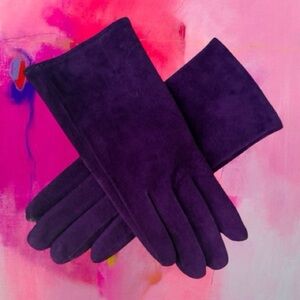 VTG Dents Purple Suede Gloves Size L
